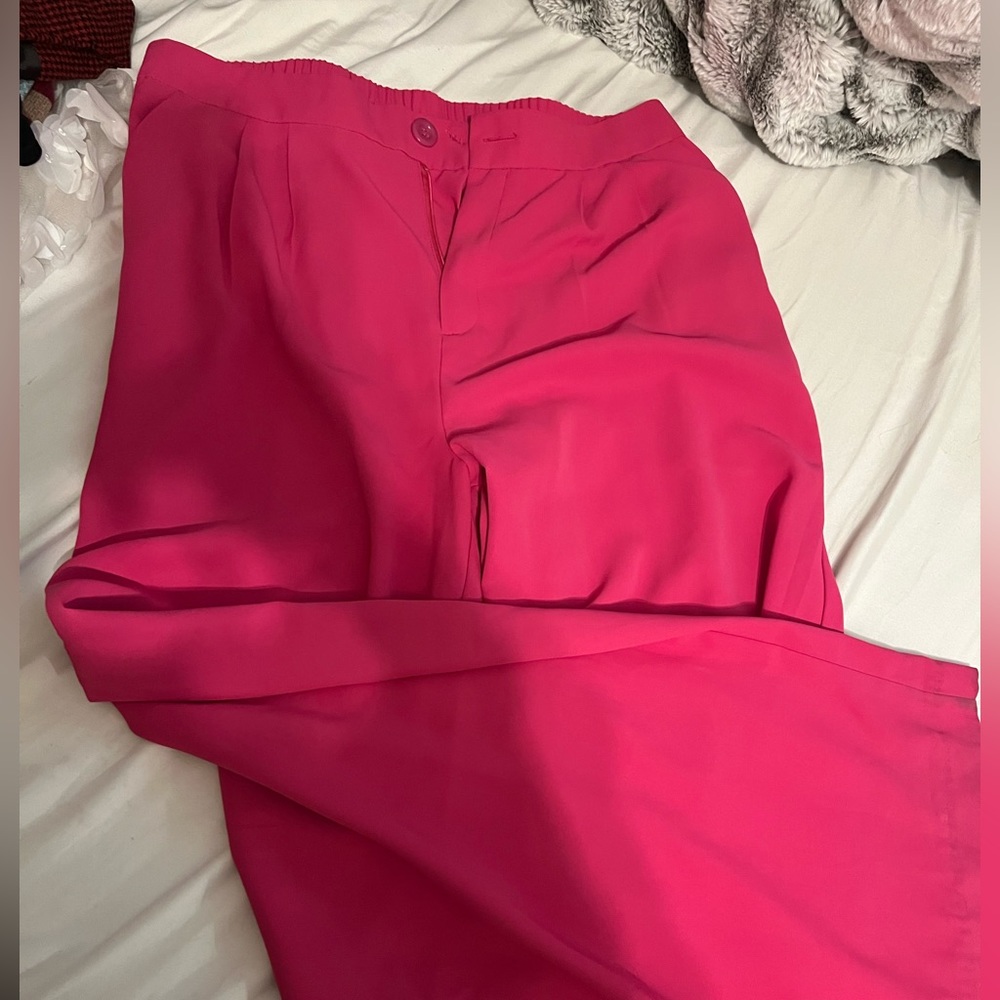 Hot pink wide leg